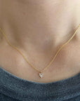 Diamond Baguette Cluster Necklace | 14K