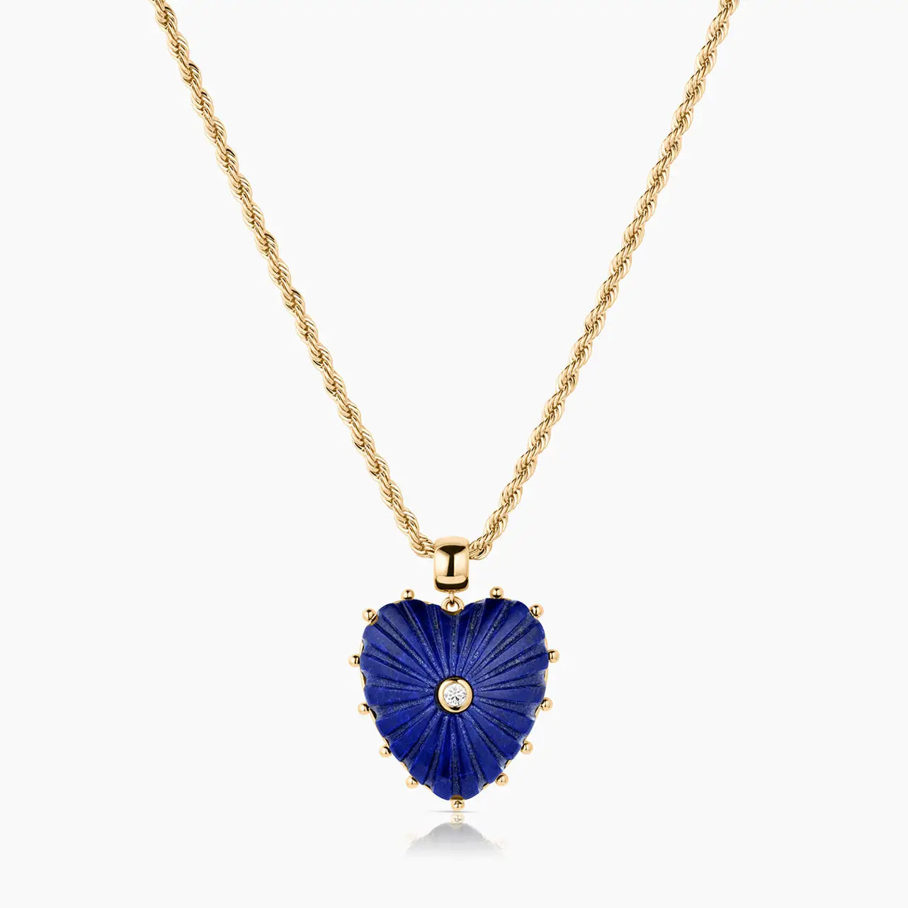 Malene Rope Chain Heart Necklace | Lapis