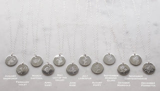 Birth Flower Necklace | Silver Necklaces LaaLee Jewelry January-snowdrop  