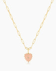 Isabel Paperclip Chain Heart Necklace | Pink Jade