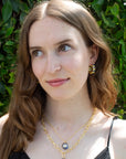 Liza Stone Hoop Earrings | Tanzanite and Laboradite