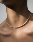 Emma Bezel Tennis Necklace | White Sapphire