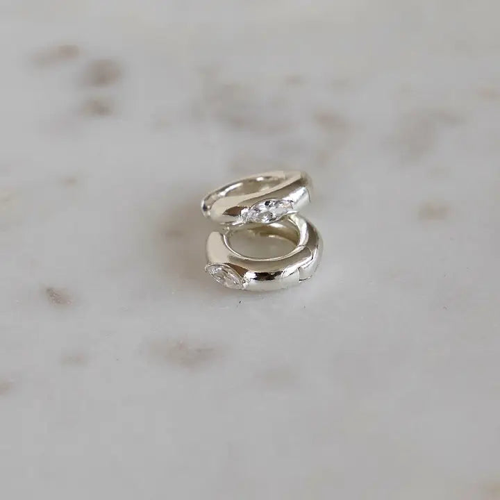 Arum Silver Hoops