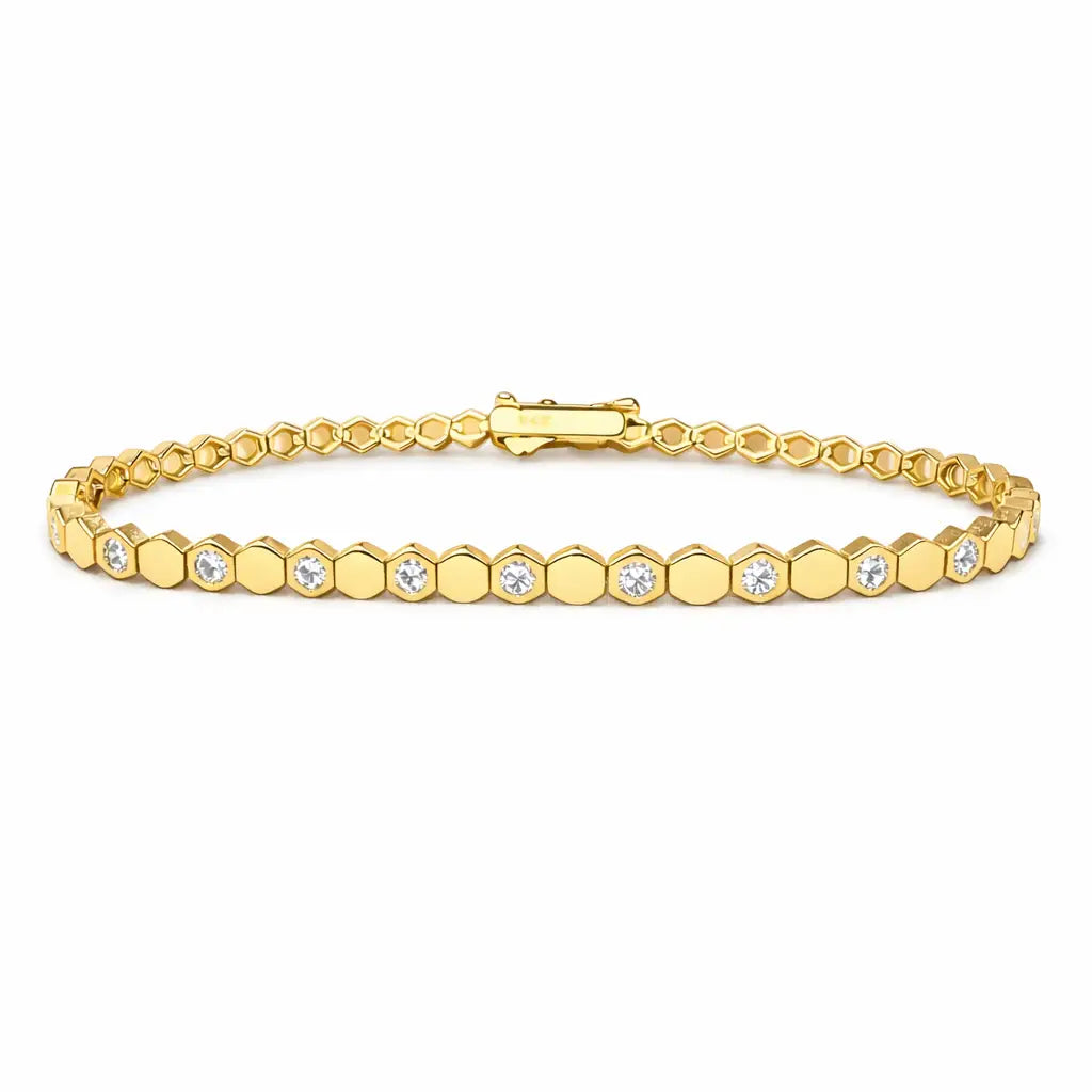 Honey Comb Tennis Bracelet