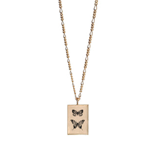 Figaro Rectangle Double Butterfly Necklace Necklaces Anzu   