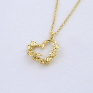 Floral Heart Bee Necklace