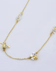 Floral Chain Necklace with Teeny Tiny Bee