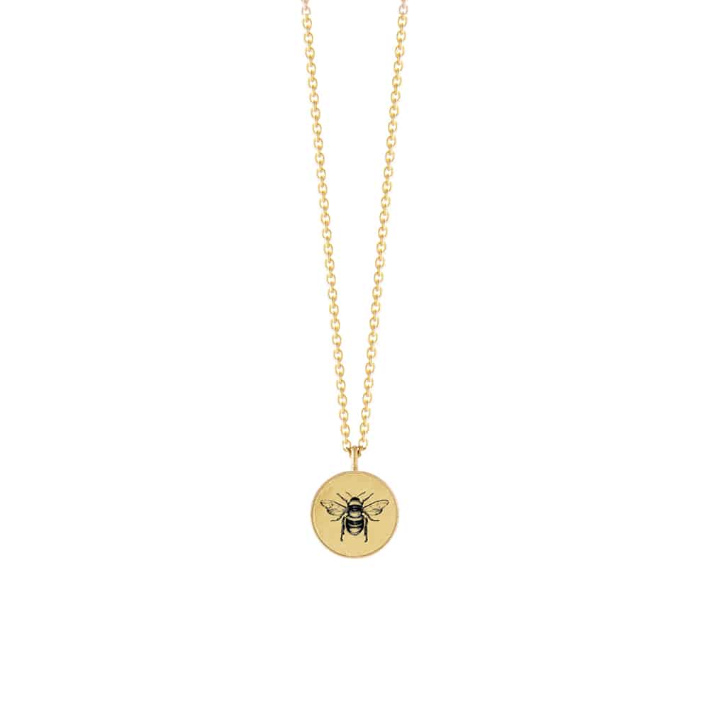 Round Bee Necklace Necklaces Anzu   