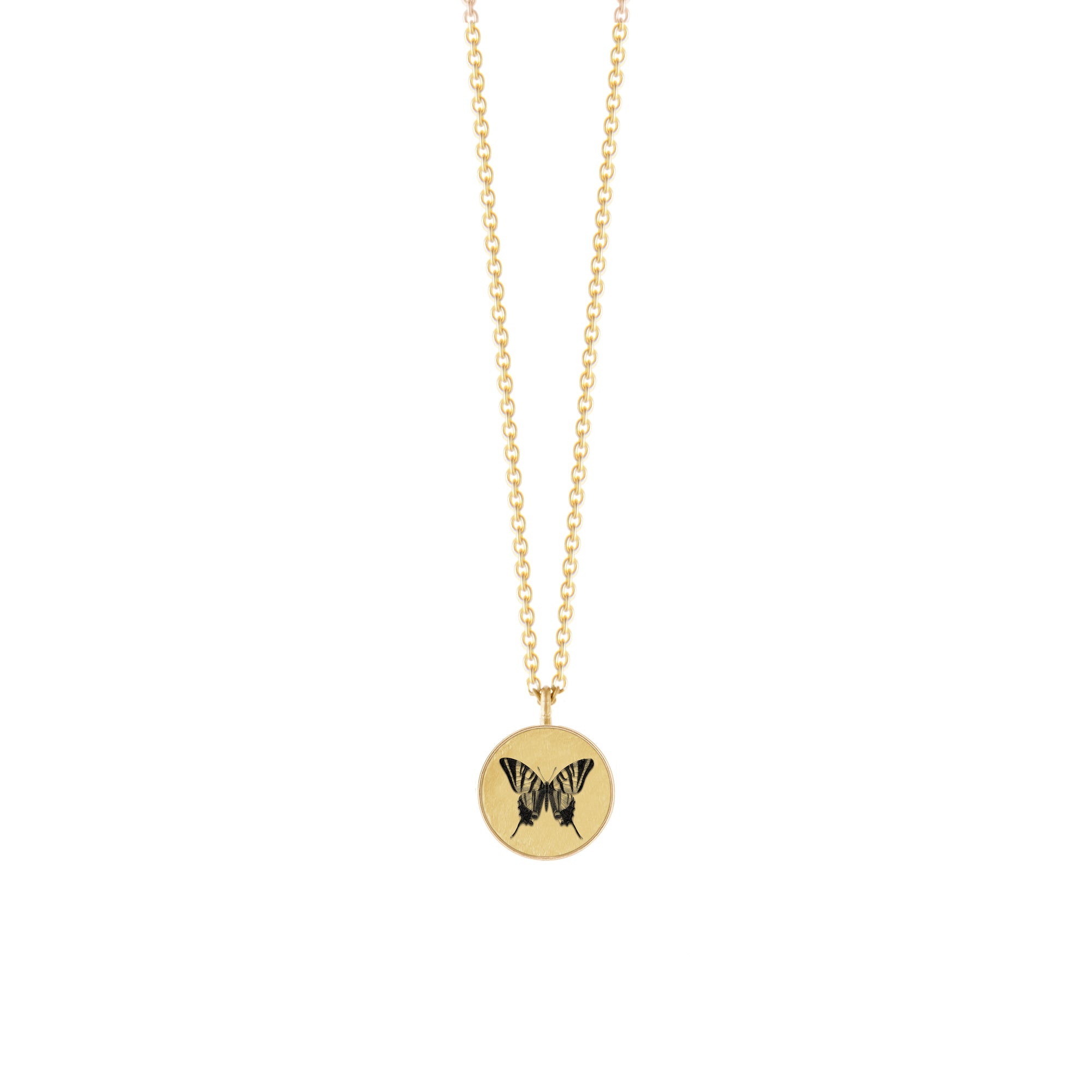 Round Butterfly Necklace Necklaces Anzu   