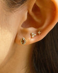 Green Sapphire Lento Earrings | 14K