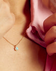 Round Prong Opal Necklace