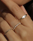 Marquise Signet Ring | White Topaz