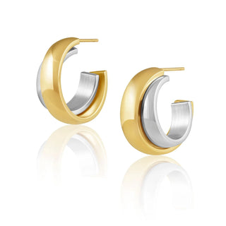 Mini Whitney Two Tone Hoops