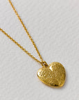 Floral Engraved Heart Necklace