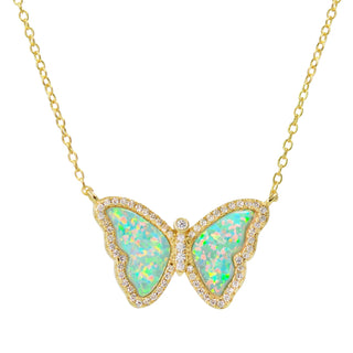 Opal Butterfly Necklace