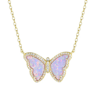 Opal Butterfly Necklace