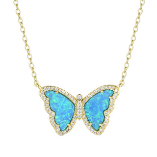 Opal Butterfly Necklace