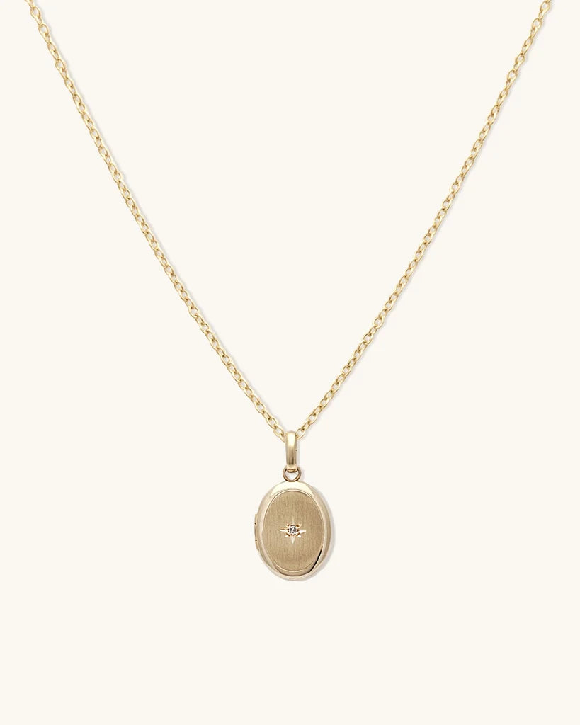 Petite Oval Diamond Locket