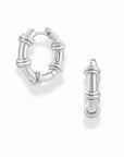 Sable Notched Hoops | Silver