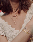 Love Of Nature Heart And Flower Drop Necklace