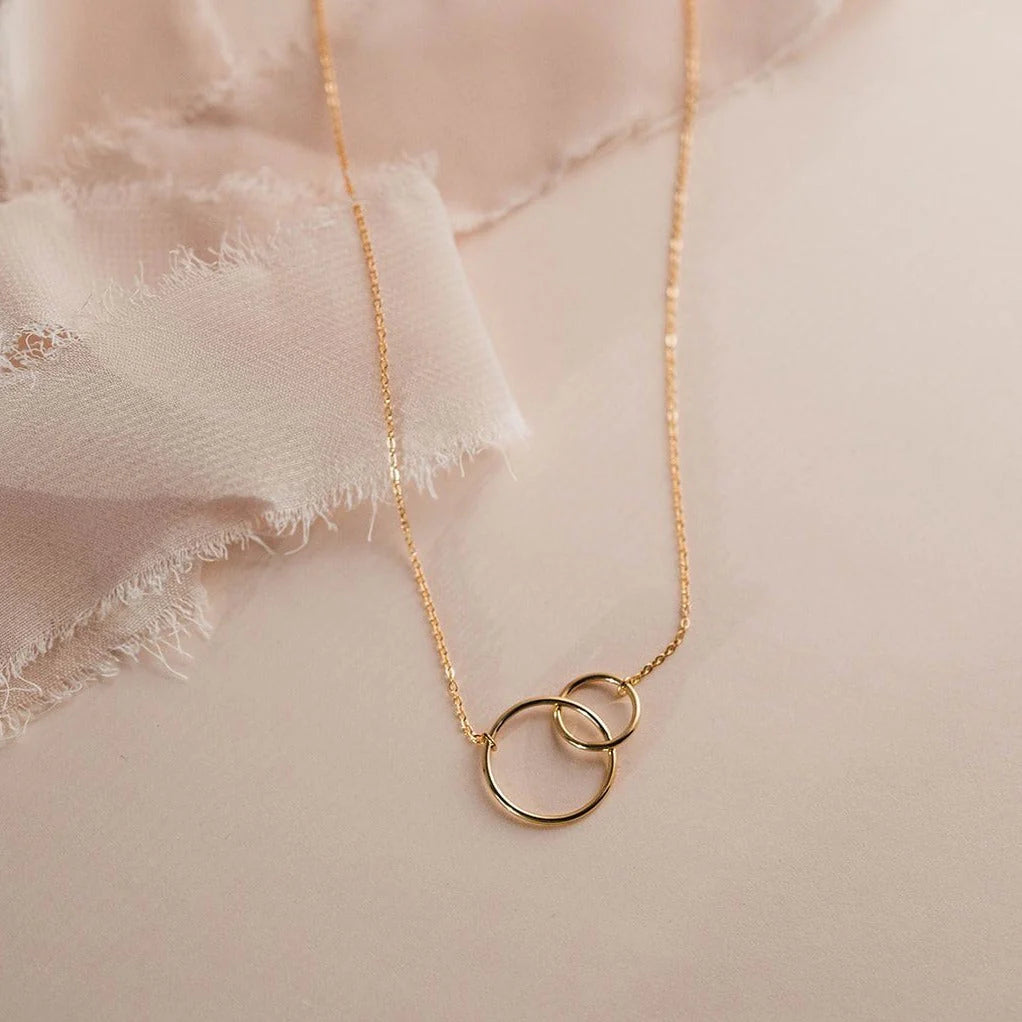 Duo Circle Necklace | 14K