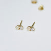 Tiny Double Stone Stud Earrings | Opal Earrings P&K Gold/White  