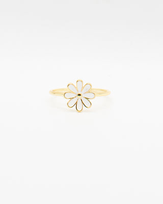 Daisy Flower Ring | White Enamel Rings P&K 6  