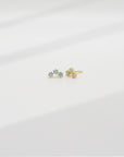 Three Stone Prong Studs Earrings P&K Gold/Opal  