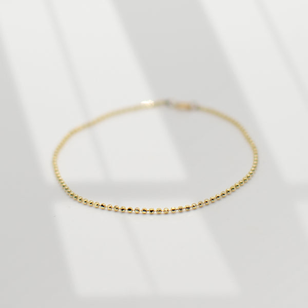Diamond-Cut Ball Chain Bracelet | 10K Bracelets Leah Alexandra 6.5"  