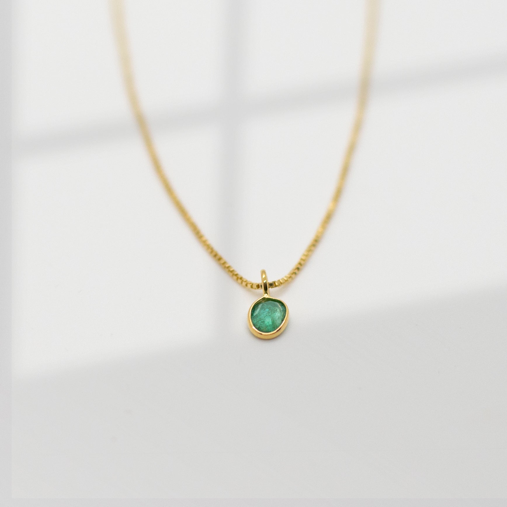 Sofia Slice Necklace | Emerald Necklaces Leah Alexandra   
