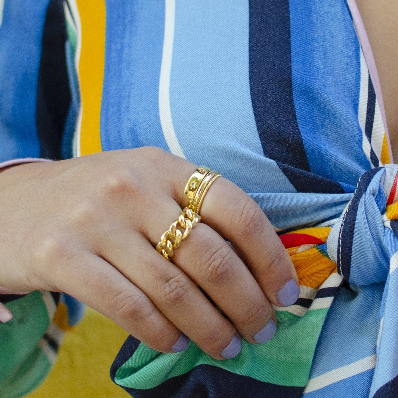 Textured Plain Stacking Ring Rings P&K   