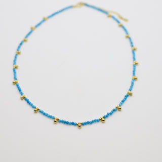 Khaya Beaded Gem Choker Necklaces P&K Turquoise  