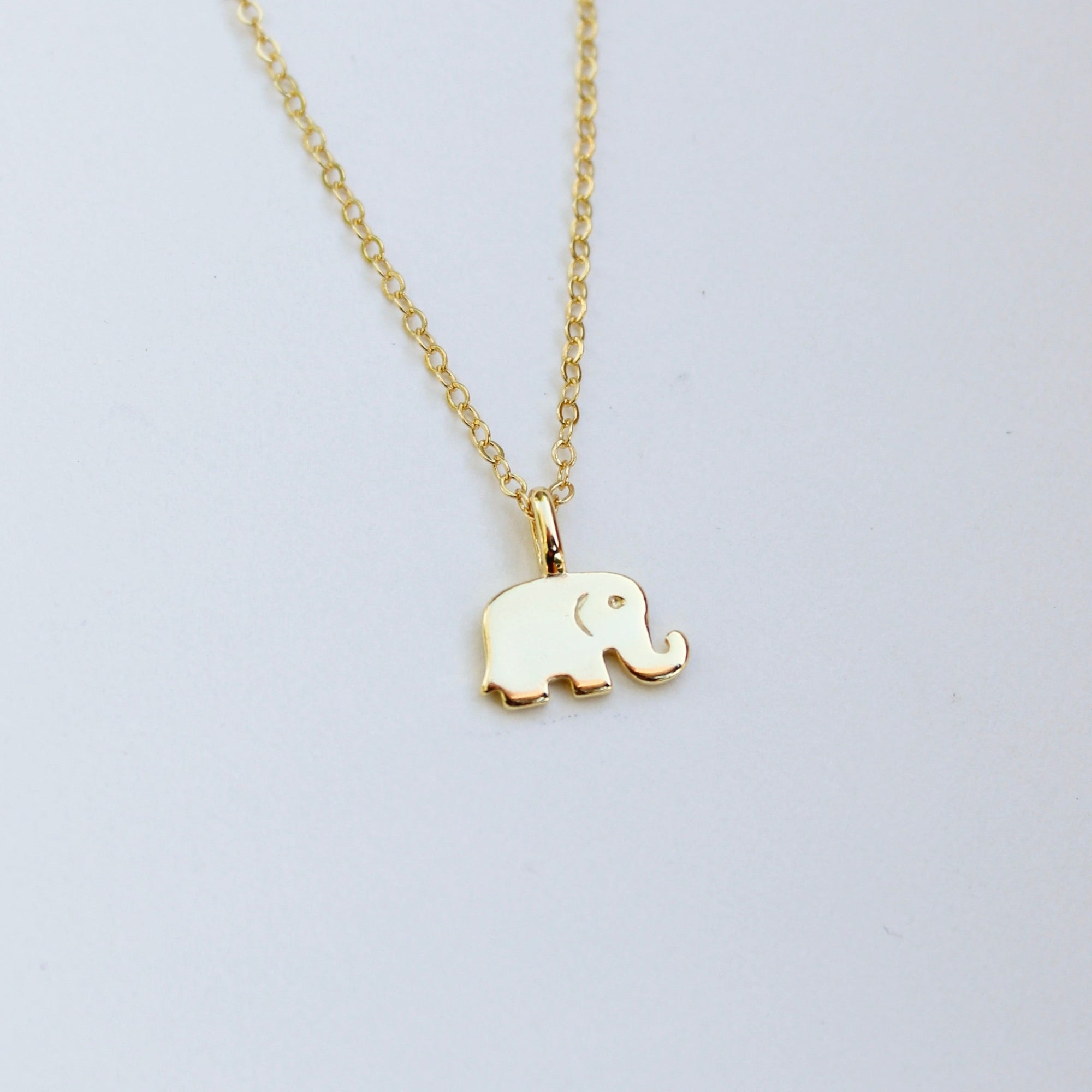 Baby Elephant Necklace Necklaces P&K Yellow Gold  
