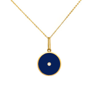 Balia Stone Enamel Disc Necklace Necklaces THATCH Blue  