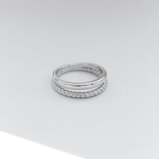 Plain and Croissant Duo Ring Rings P&K 6  