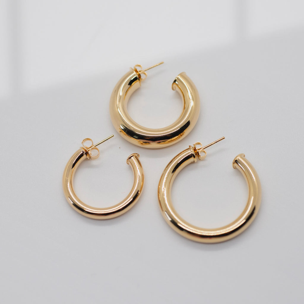 Sofia Chunky Hoop Earrings | Goldfill Earrings P&K   