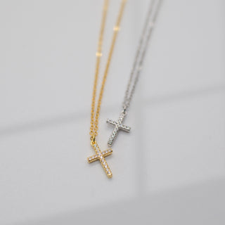 Small Classic Cross Necklace Necklaces P&K Yellow Gold  