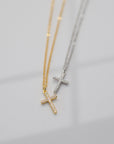 Small Classic Cross Necklace Necklaces P&K Yellow Gold  