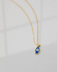 Tiny Enamel Hamsa Necklace | Navy Necklaces P&K Navy Blue  
