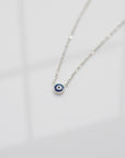 Teeny Tiny Enamel Eye Necklace Necklaces P&K Silver  