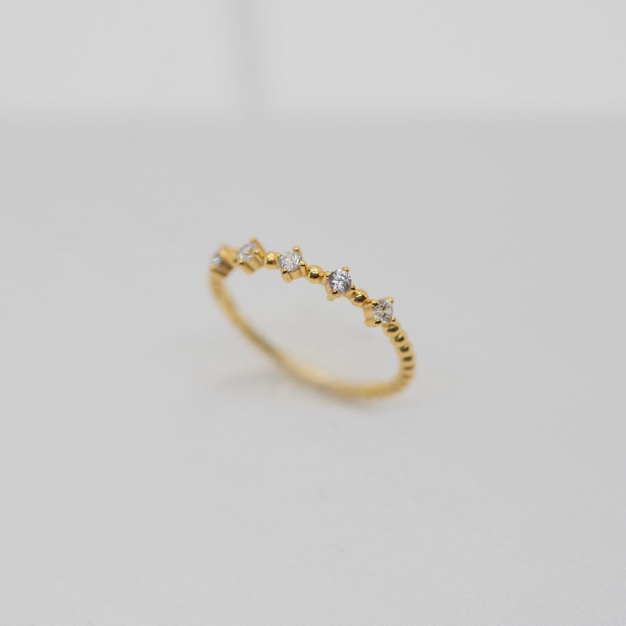 Five Bezel Beaded Ring Rings P&K   