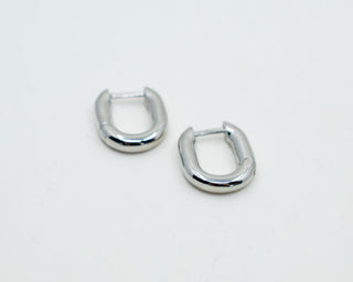 Mini Lea Link Huggies Earrings P&K Silver  
