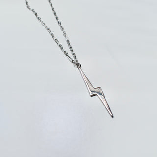 Statement Lightning Bolt Necklace Necklaces P&K Silver  