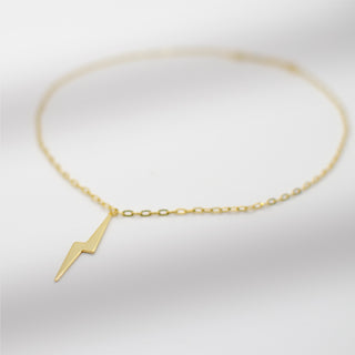 Statement Lightning Bolt Necklace Necklaces P&K Yellow gold  