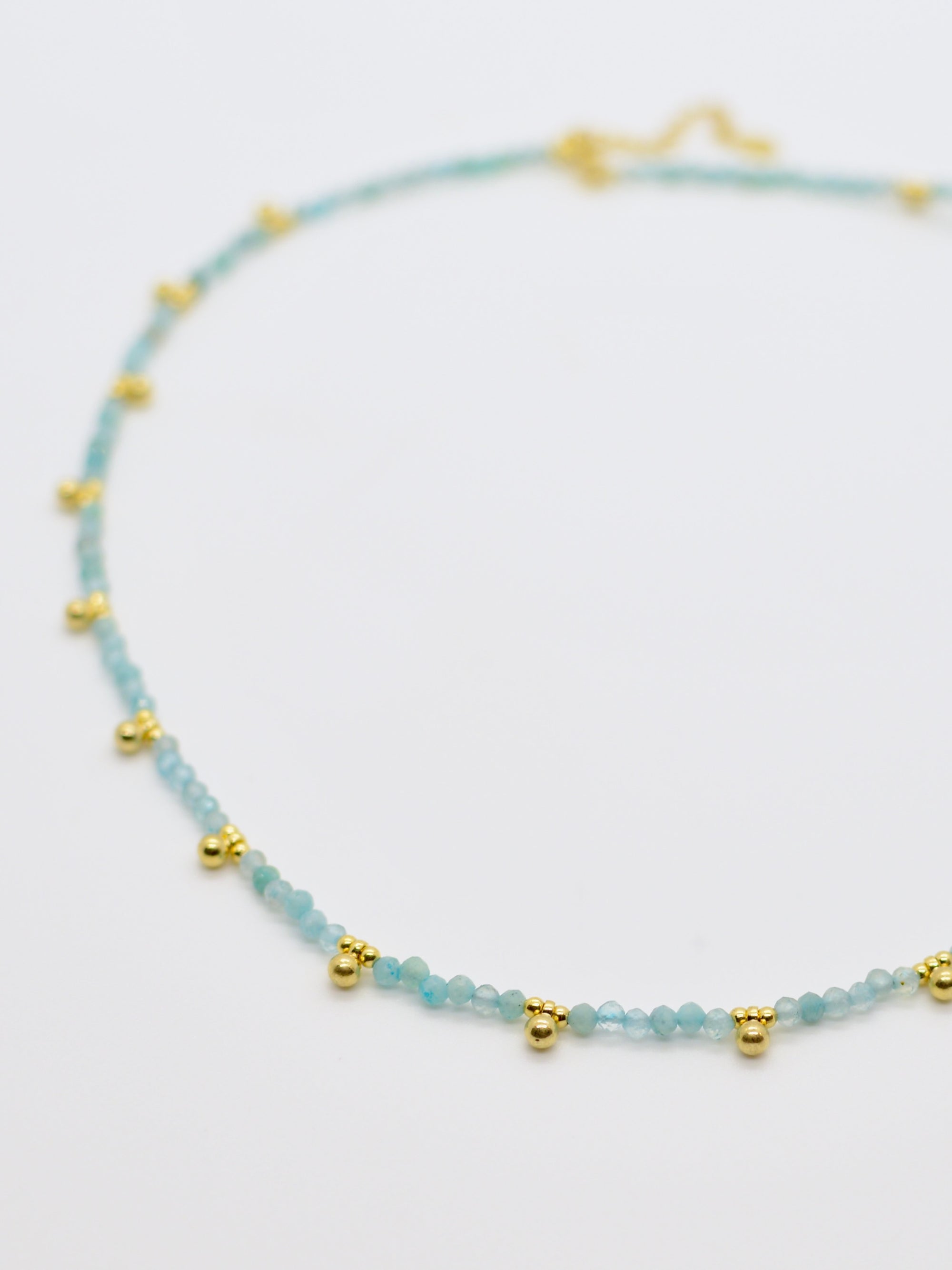 Khaya Beaded Gem Choker Necklaces P&K Aqua  