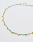 Khaya Beaded Gem Choker Necklaces P&K Aqua  