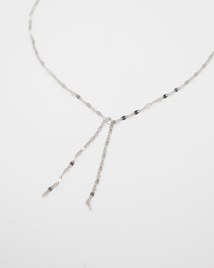 Double Strand Shimmer Coin Lariat Necklaces P&K Silver  