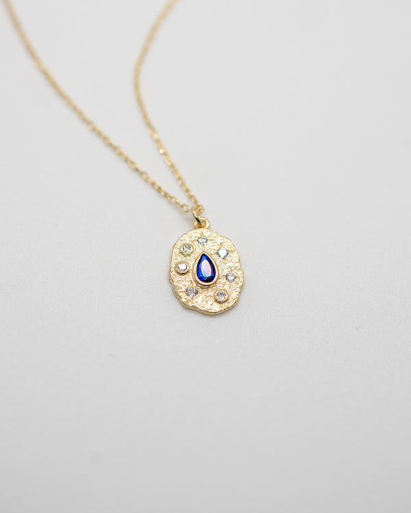 Altagracia Medallion Necklace Necklaces P&K Blue Sapphire  