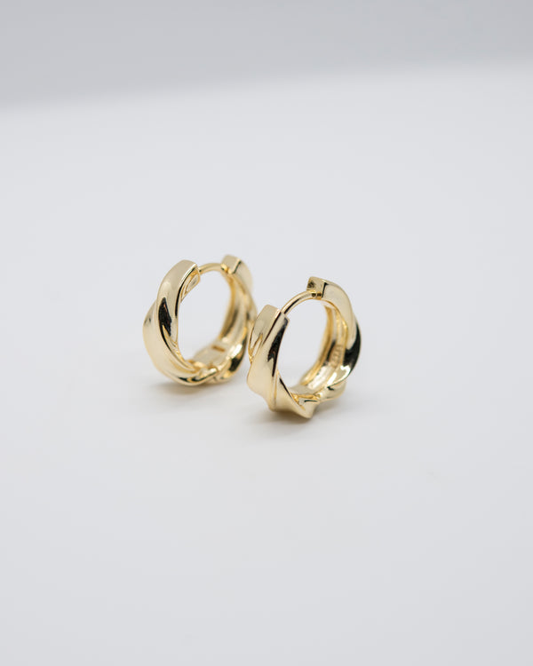 Allegra Twisted Hoop Earrings Earrings P&K Gold  