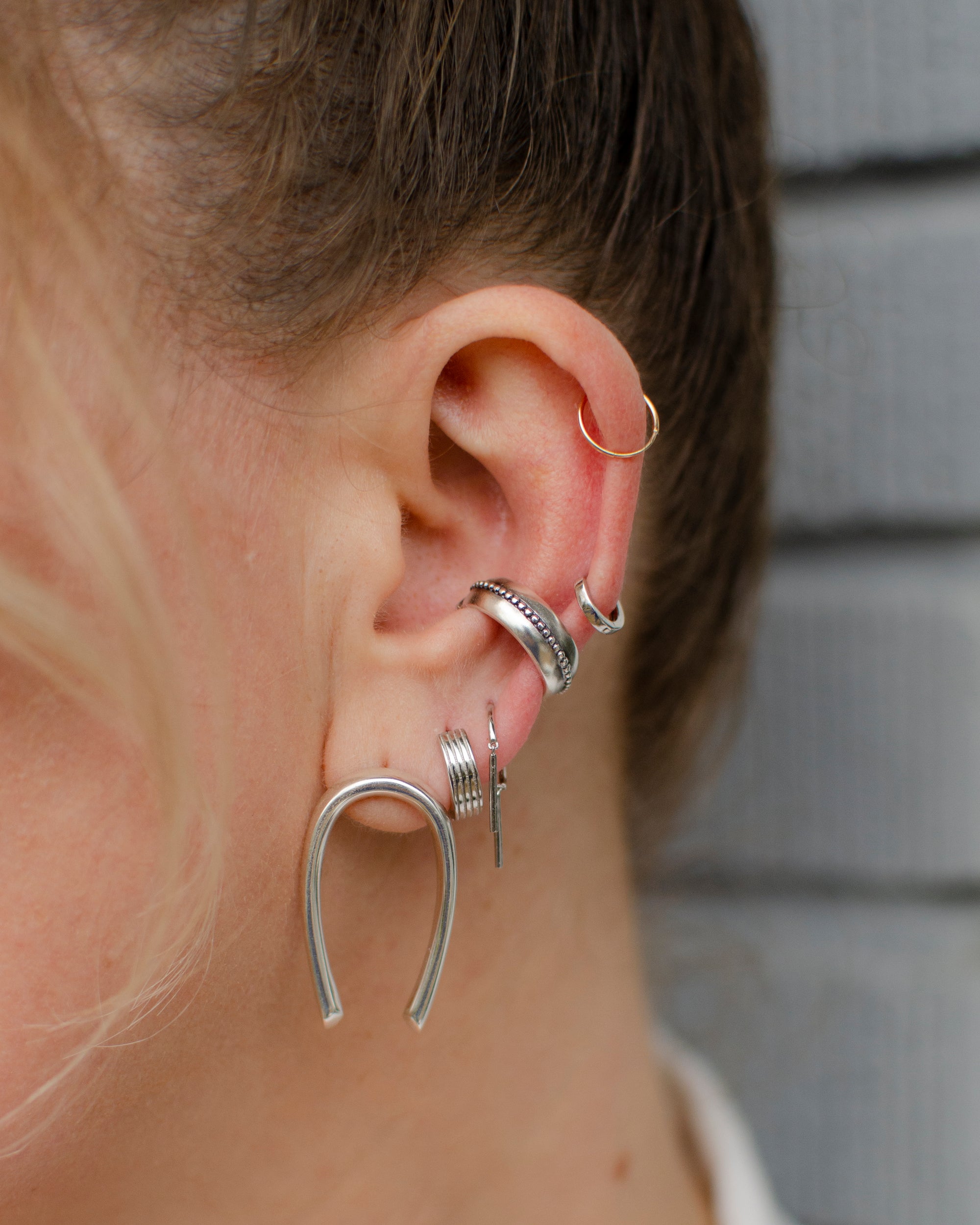 Double Bar Open Hoop Earrings Earrings P&K   